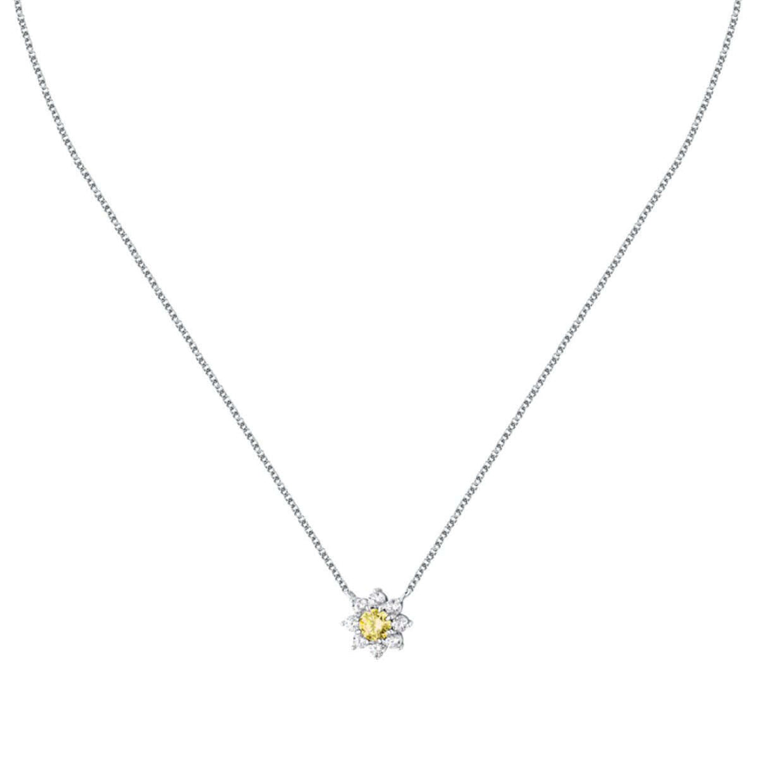 Колие Morellato Tesori. Дамско колие изработено от сребро 925 с родиево покритие и инкрустирани Цирконий Дължина на синджира 40 см + 5 см.