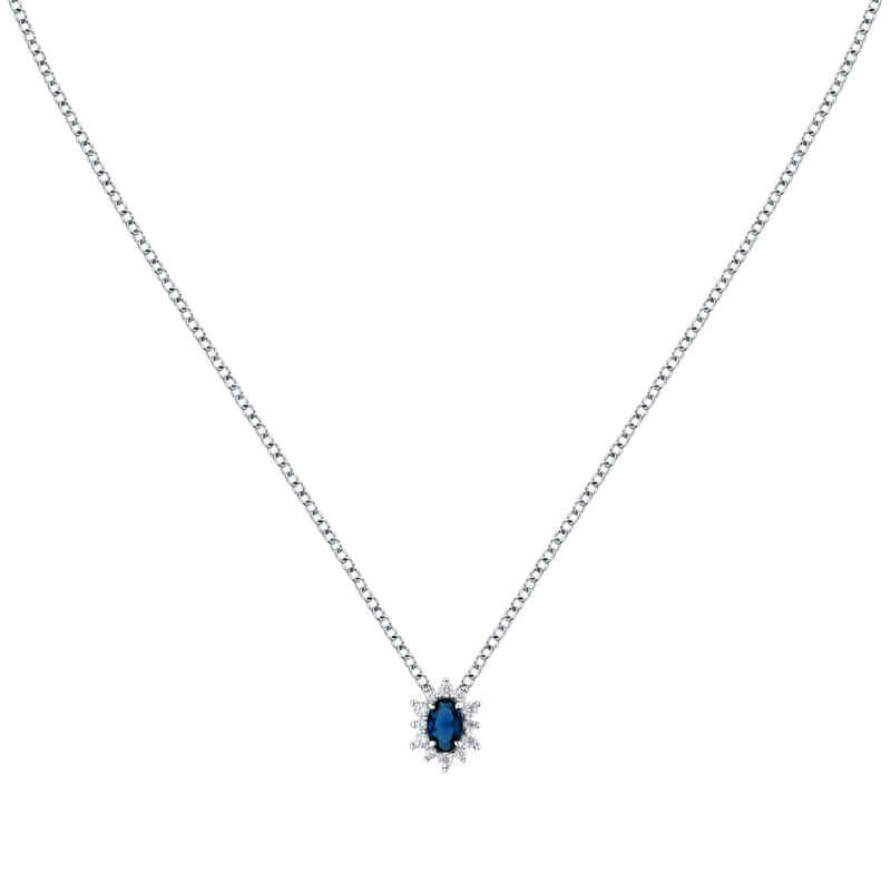 Колие Morellato Tesori. Дамско колие изработенп от сребро 925 с родиево покритие и инкрустирани Циркони. Дължина 38 см + 4 см.