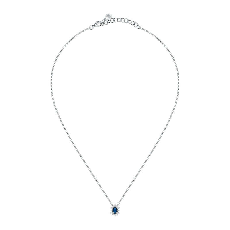 Колие Morellato Tesori. Дамско колие изработенп от сребро 925 с родиево покритие и инкрустирани Циркони. Дължина 38 см + 4 см.