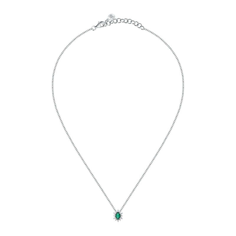 Колие Morellato Tesori. Дамско колие, изработено от сребро 925, с родиево покритие и инкрустирани Цирконий. Дължина: 38 см + 4 см (удължител)