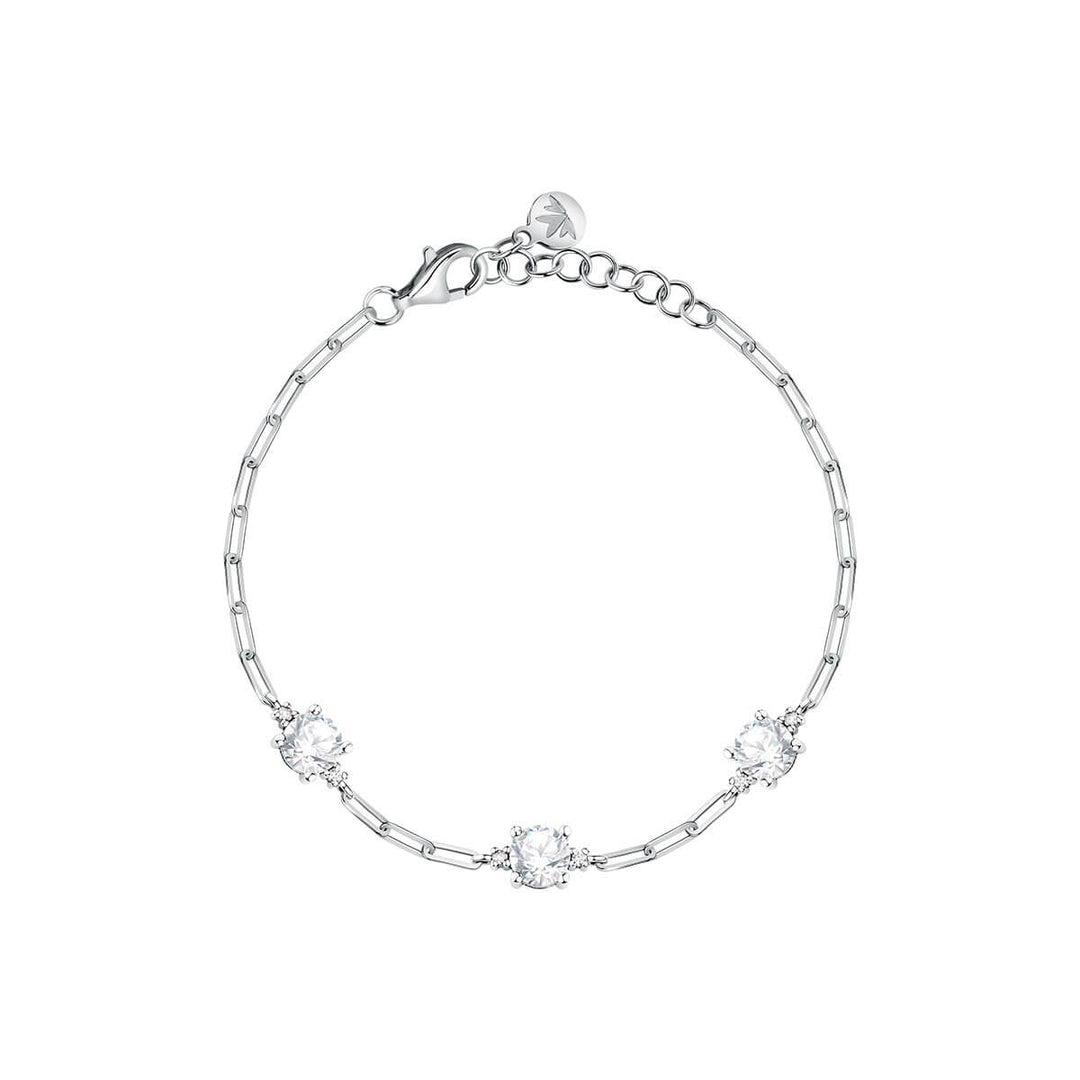 Нежна дамска гривна, изработена от сребро 925 с родиево покритие и Циркони - Morellato Tesori SAIW297