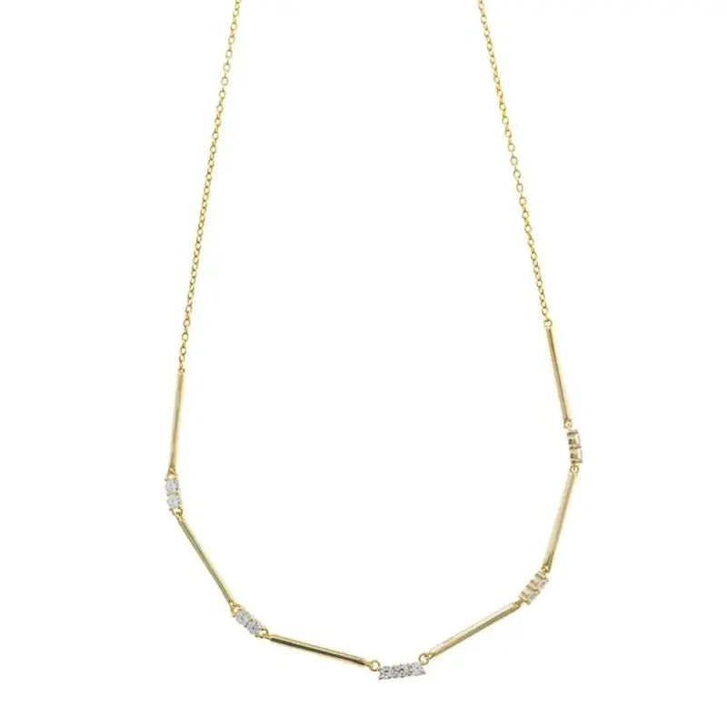 Дамско сребърно колие Salvatore MiniJewels със златно покритие и циркони