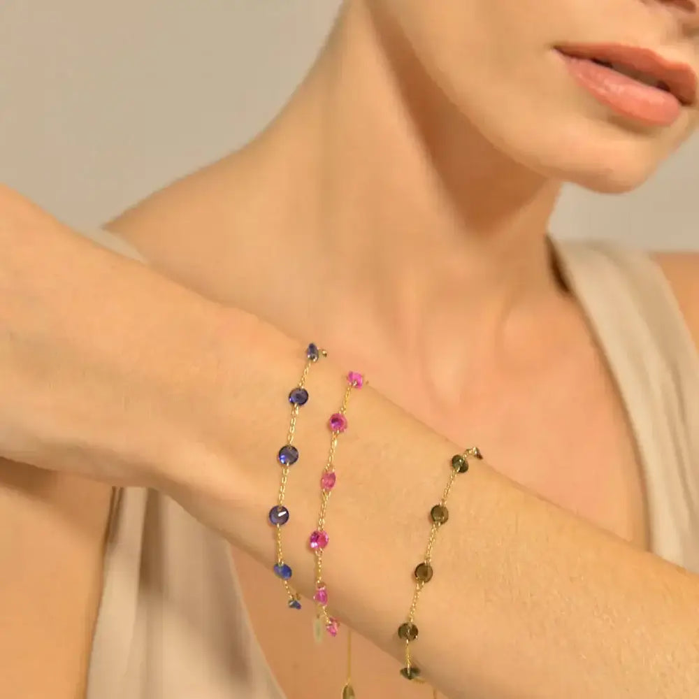 Позлатени сребърни гривни Salvatore Plata с различни камъни циркони