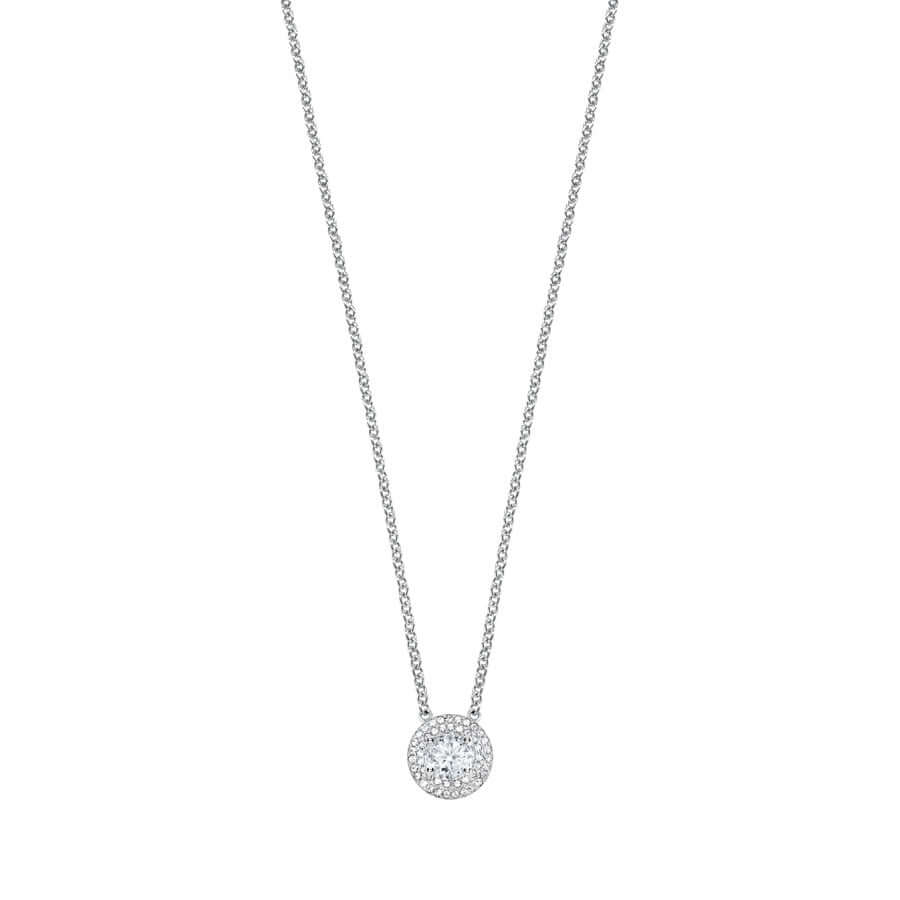 Колие Morellato Tesori. Дамско колие изработено от сребро 925 с родиево покритие и инкрустирани Циркони. Дължина на синджира 40 см + 5 см.