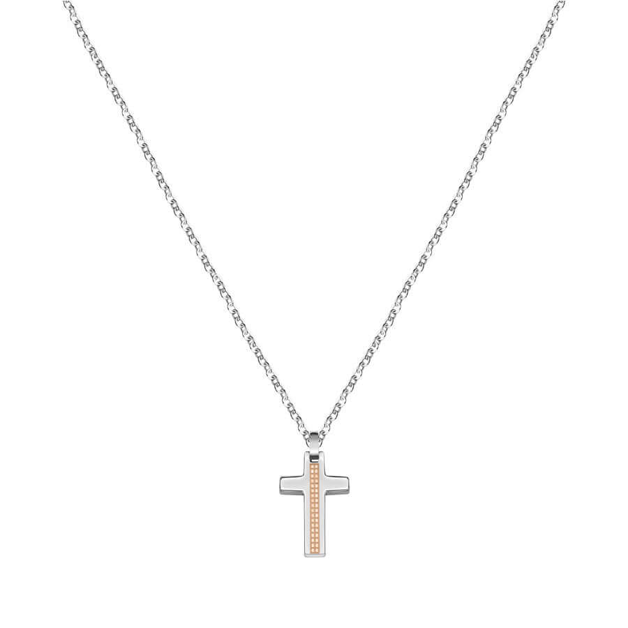 Колие Morellato Motown. Мъжко колие изработено от стомана и елементи с розово златно PVD покритие. Дължина 50 см + 5 см.