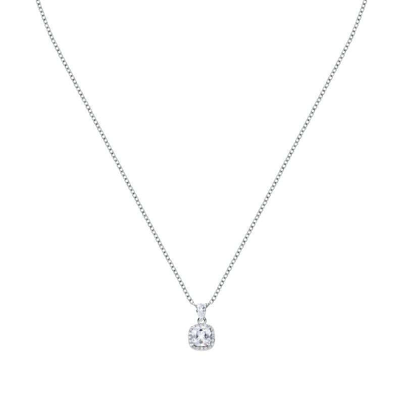 Колие Morellato Tesori. Дамско колие изработено от сребро 925 с родиево покритие и инкрустирани Циркони. Дължина 35 см + 5 см.