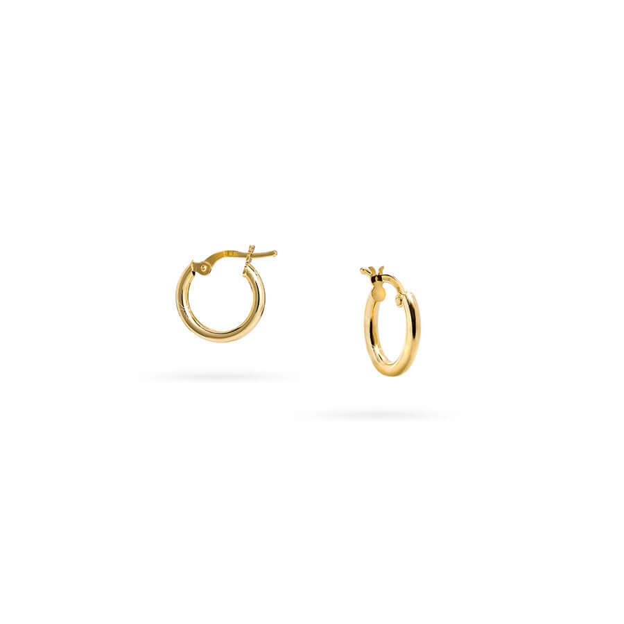 Дамски златни обеци халки от жълто злато 14к, Senso Gold Shine