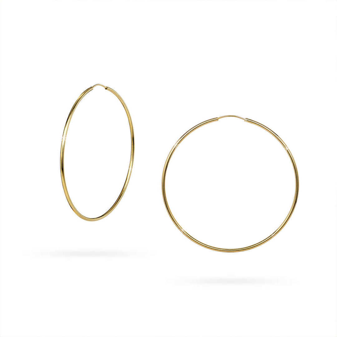 Дамски класически златни халки. Размер 28мм. DE2118