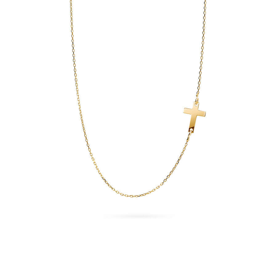 Дамско златно колие с кръст, изработено от 14К. DN2904