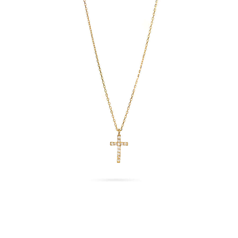 Златно детско колие Senso Kids My Luck 14k кръст с циркони