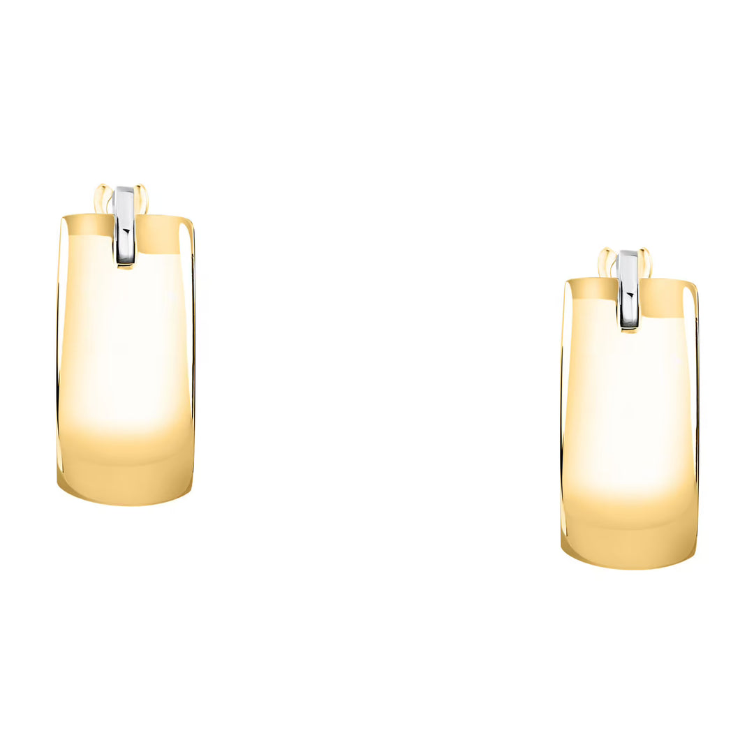 Позлатени обеци халки 15 мм, стомана със златно PVD, Morellato SAUP34, студиен кадър – чифт.
