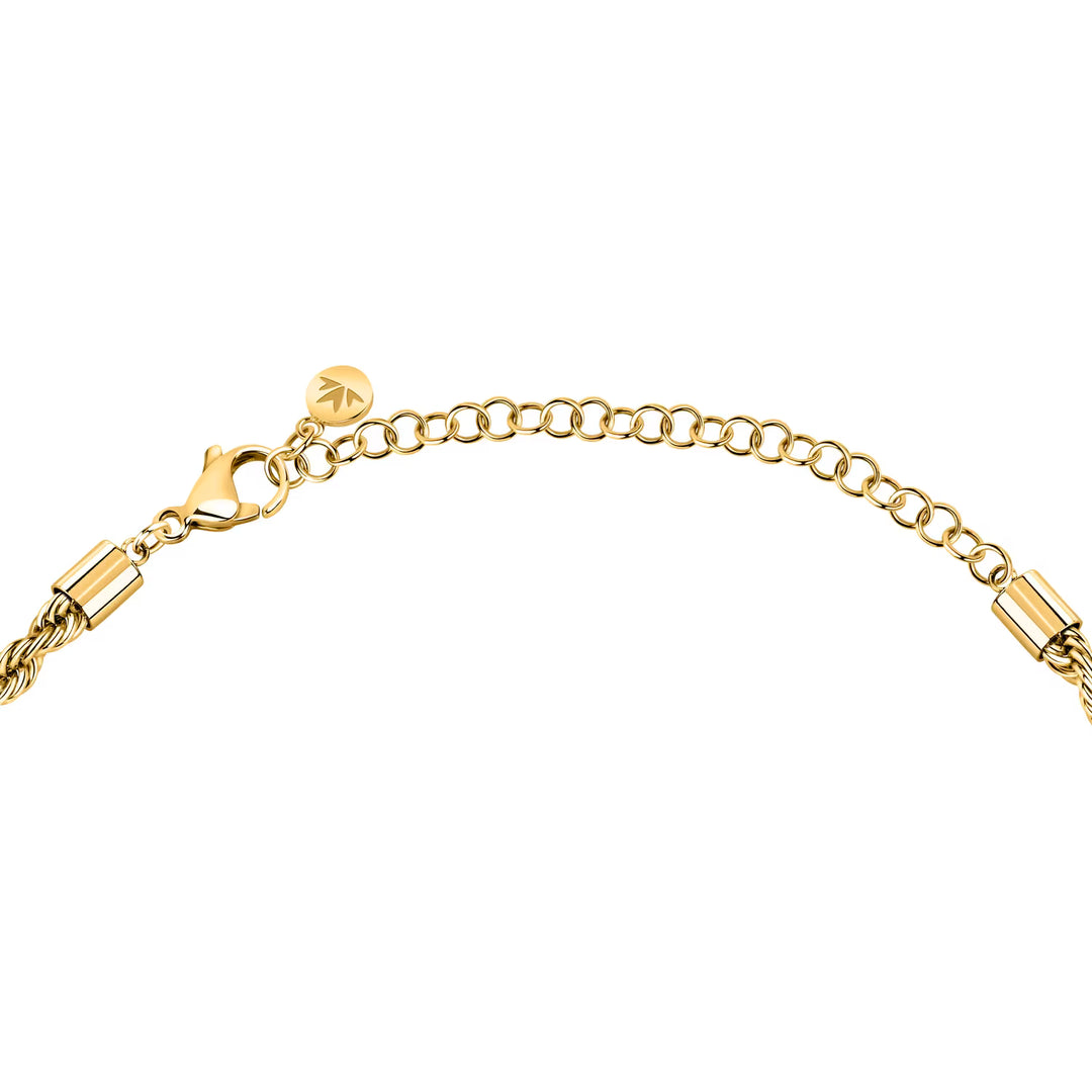 стомана със златно PVD, закопчалка карабинер и стилизирана опаковка, Morellato, детайл