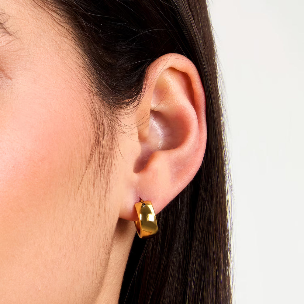 Единична крийол халка, стомана със златно PVD, Morellato SAUP34, детайл на формата.
