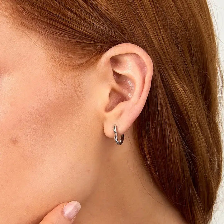 сребърна обеца халка морелато на модел 