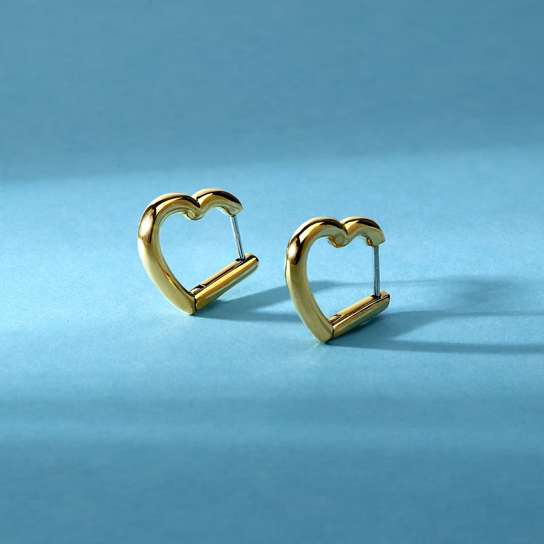 Обеци сърца от стомана със златно PVD Morellato Creole, 19 мм