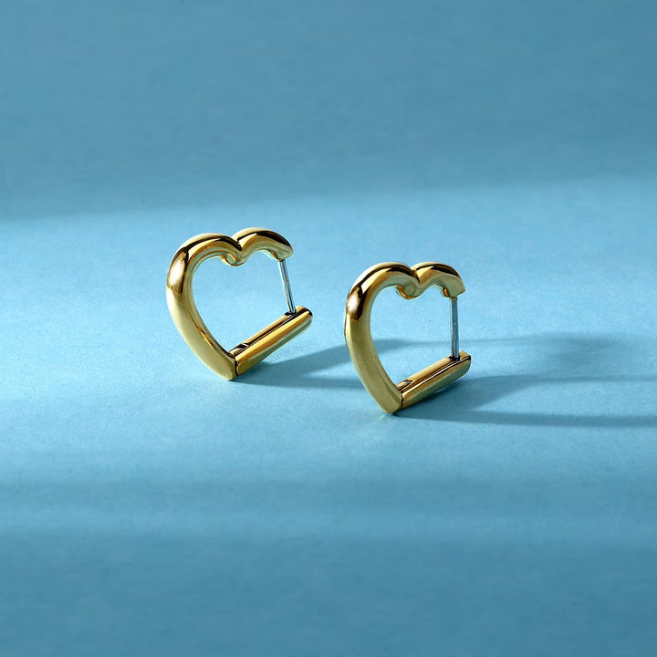 Обеци сърца от стомана със златно PVD Morellato Creole, 19 мм