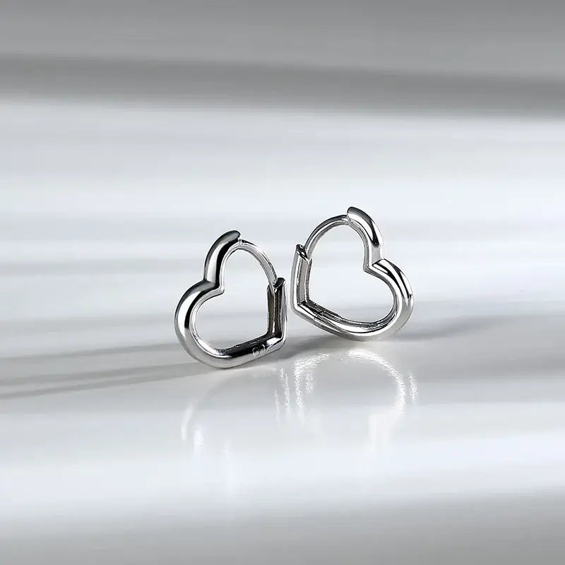 сребърни обеци морелато халки  във формата на сърце