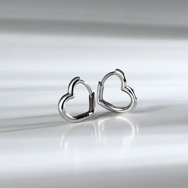 сребърни обеци морелато халки  във формата на сърце