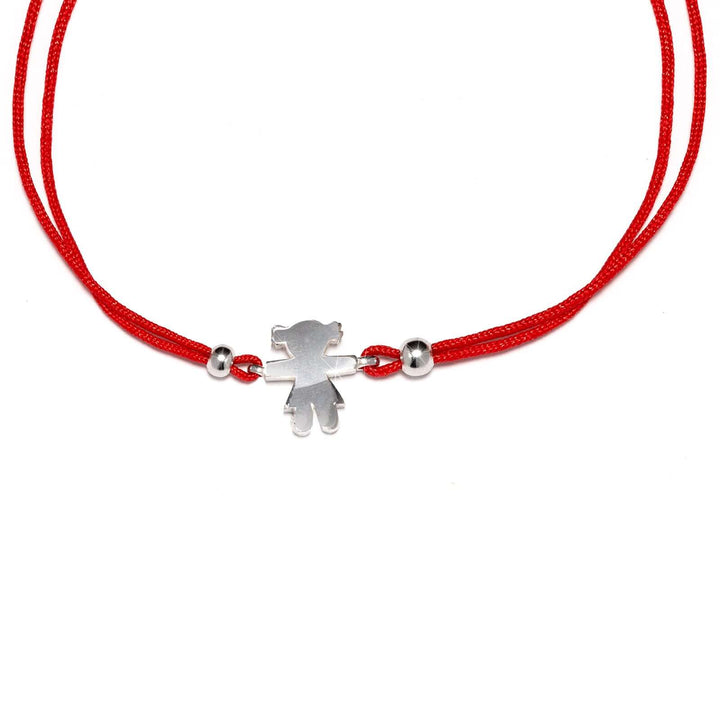 Senso Gold Girl BRACELET with red thread and white gold girl