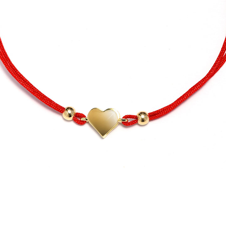 BRACELET with a red thread and a golden heart - Senso Gold Love