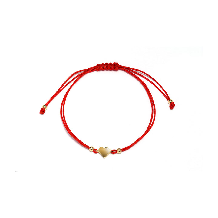 BRACELET with a red thread and a golden heart - Senso Gold Love