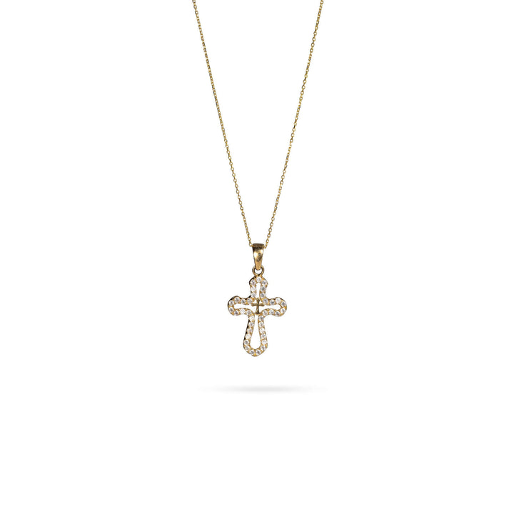 Necklace Senso Gold Cross with Crystals