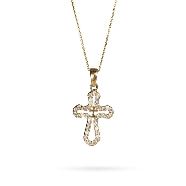 Колие Senso Gold Cross with Crystals