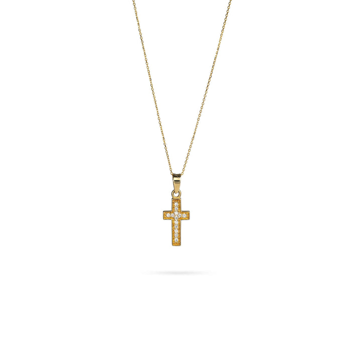 Necklace Senso Gold Cross with Crystals