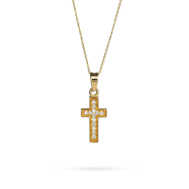 Necklace Senso Gold Cross with Crystals