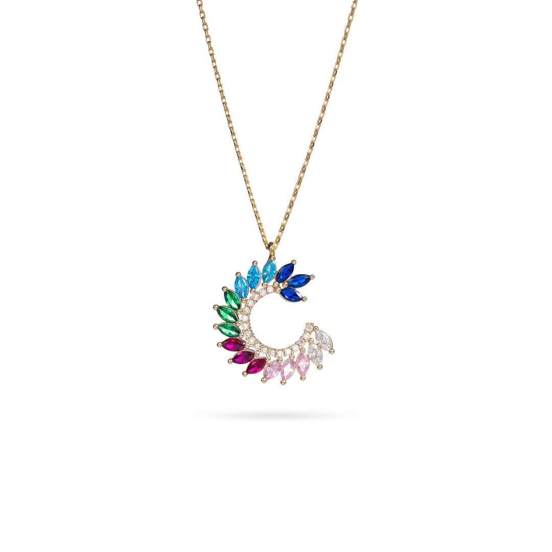 Necklace Senso Gold Colorful Crystals