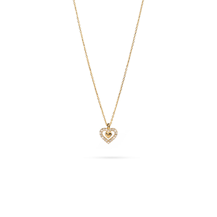 Necklace Senso Gold Heart with Crystals