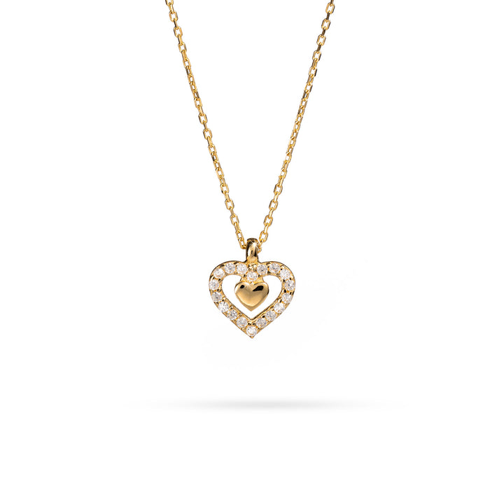 Necklace Senso Gold Heart with Crystals