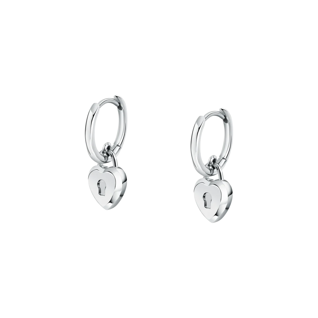 Дамски обеци Karl Lagerfeld сърце катинар, стомана