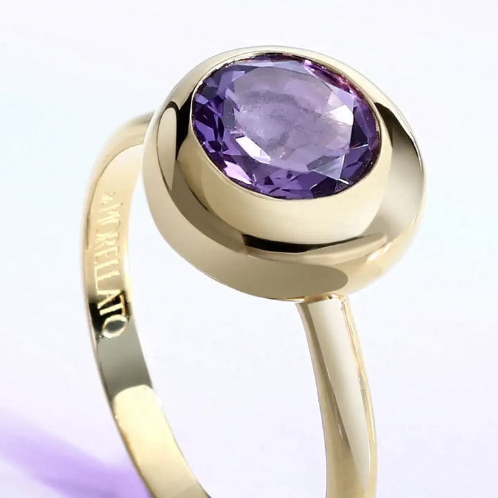 Women's silver ring with yellow gold plating and amethyst | Morellato Eternal Treasures