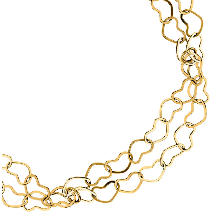 Гривна от стомана със златно PVD покритие, сърца, Morellato, lifestyle