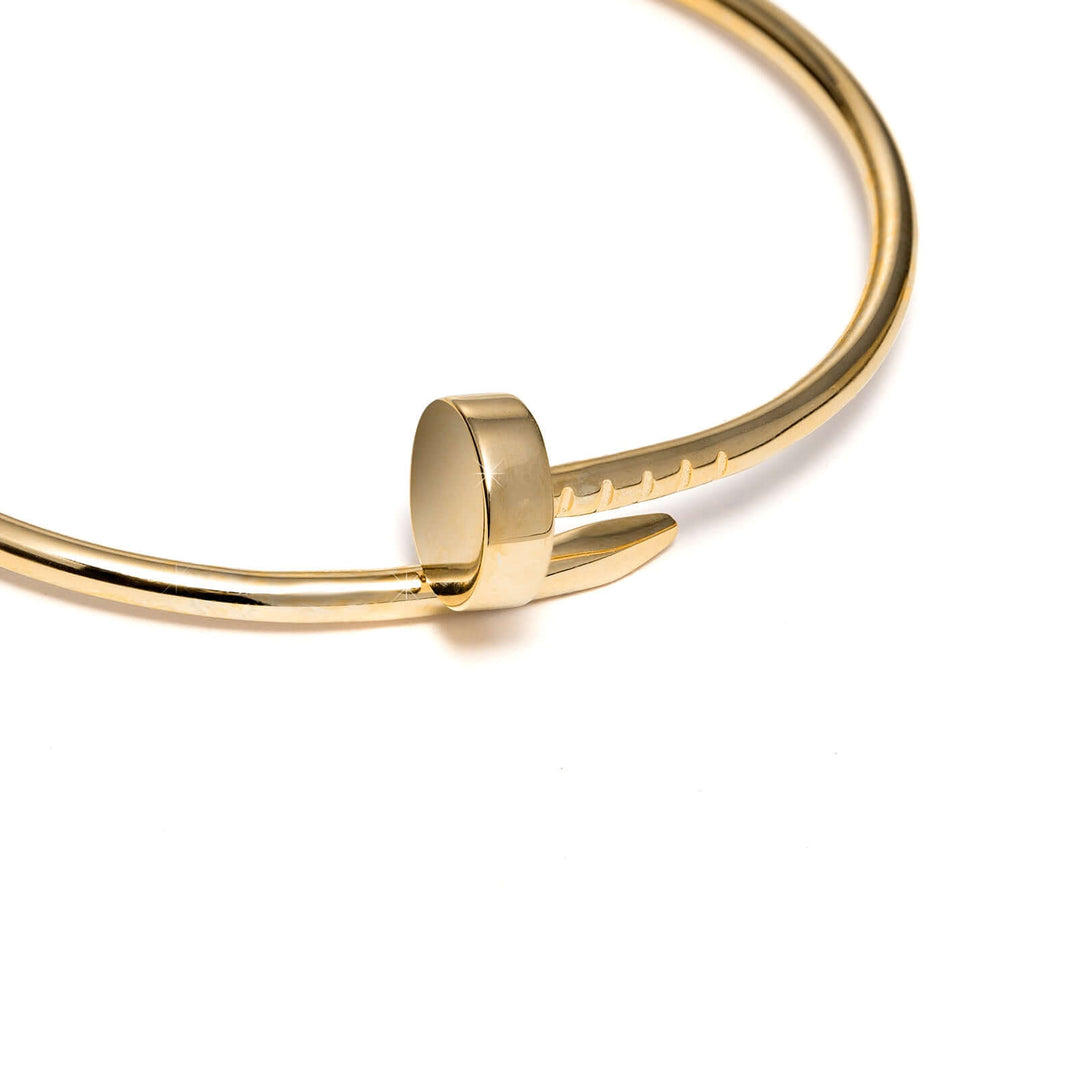 Дамска сребърна твърда гривна Пирон със златно покритие. Senso Silver