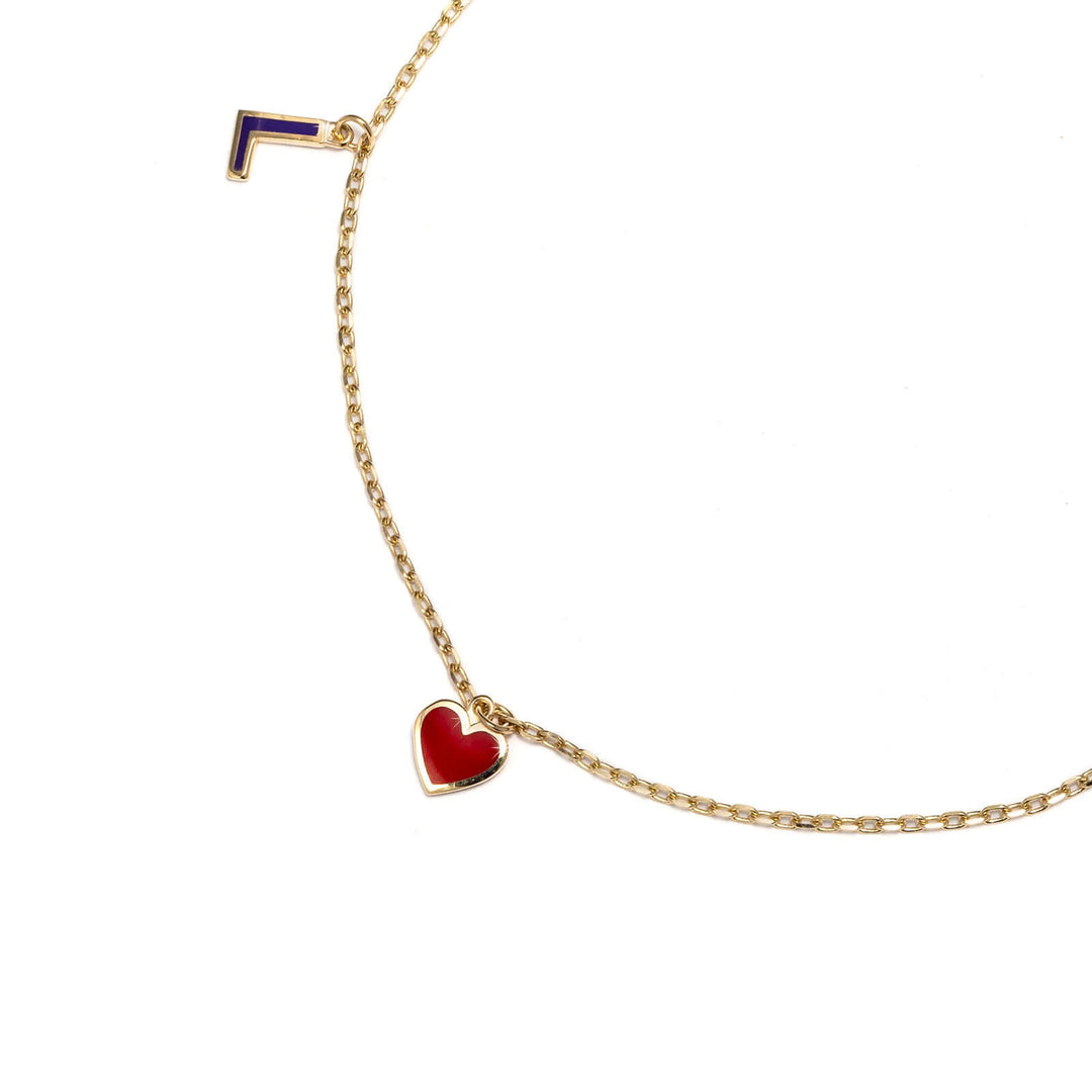 Дамска златна гривна от злато 14к с цветен емайл.