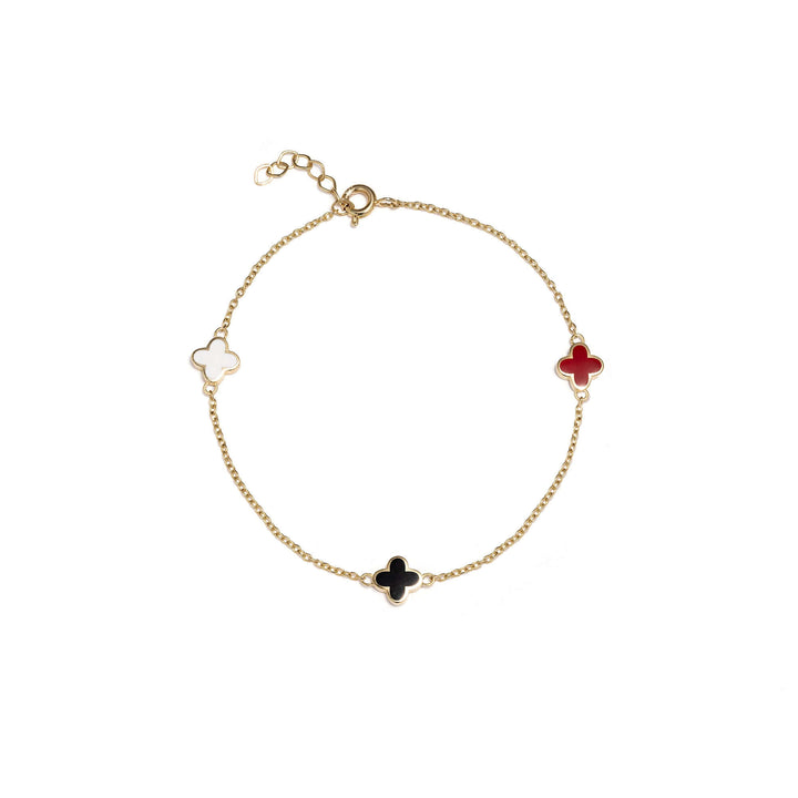 Дамска златна гривна от злато 14к с цветен емайл.