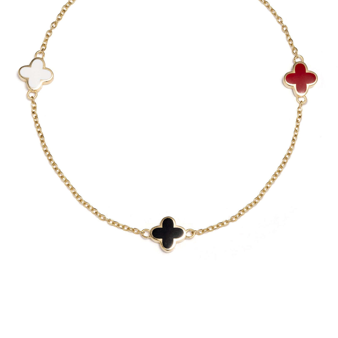 Дамска златна гривна от злато 14к с цветен емайл. Senso Gold