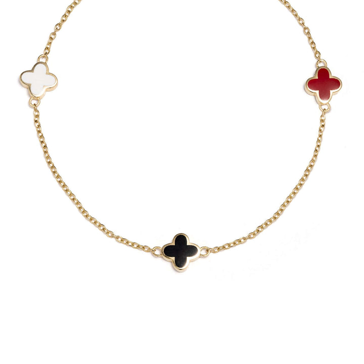 Дамска златна гривна от злато 14к с цветен емайл. Senso Gold