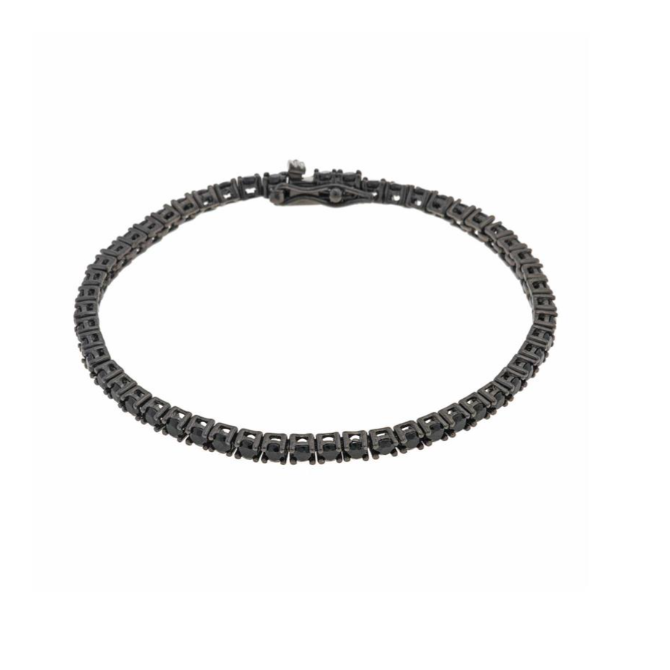 Дамска тенис гривна от сребро с черно родиево покритие. 103P0034