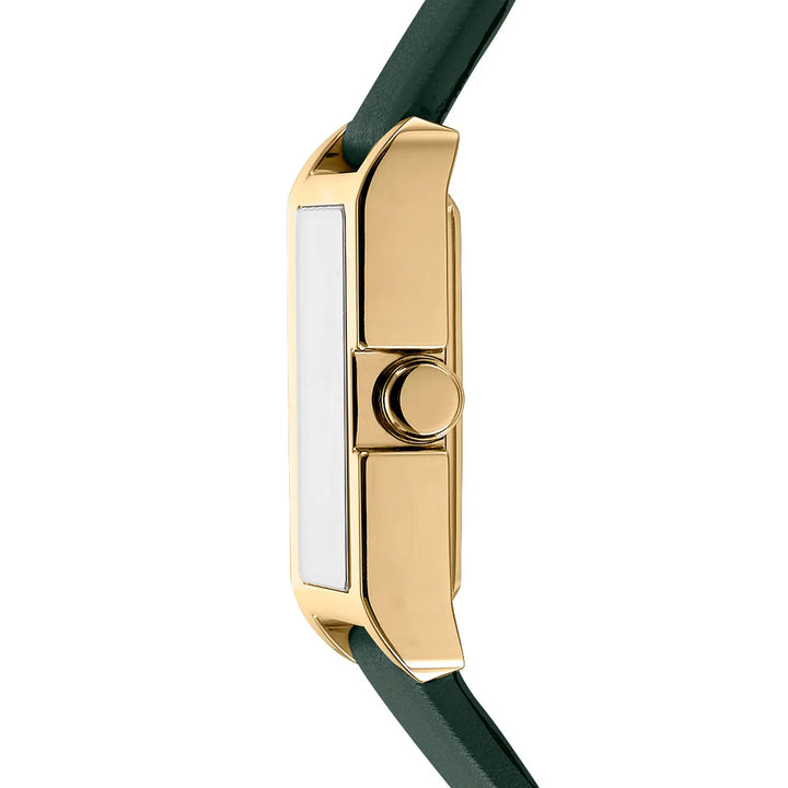 Профил на дамски часовник DKNY Westside Midi – тънък корпус 6.75 мм с IP златно покритие