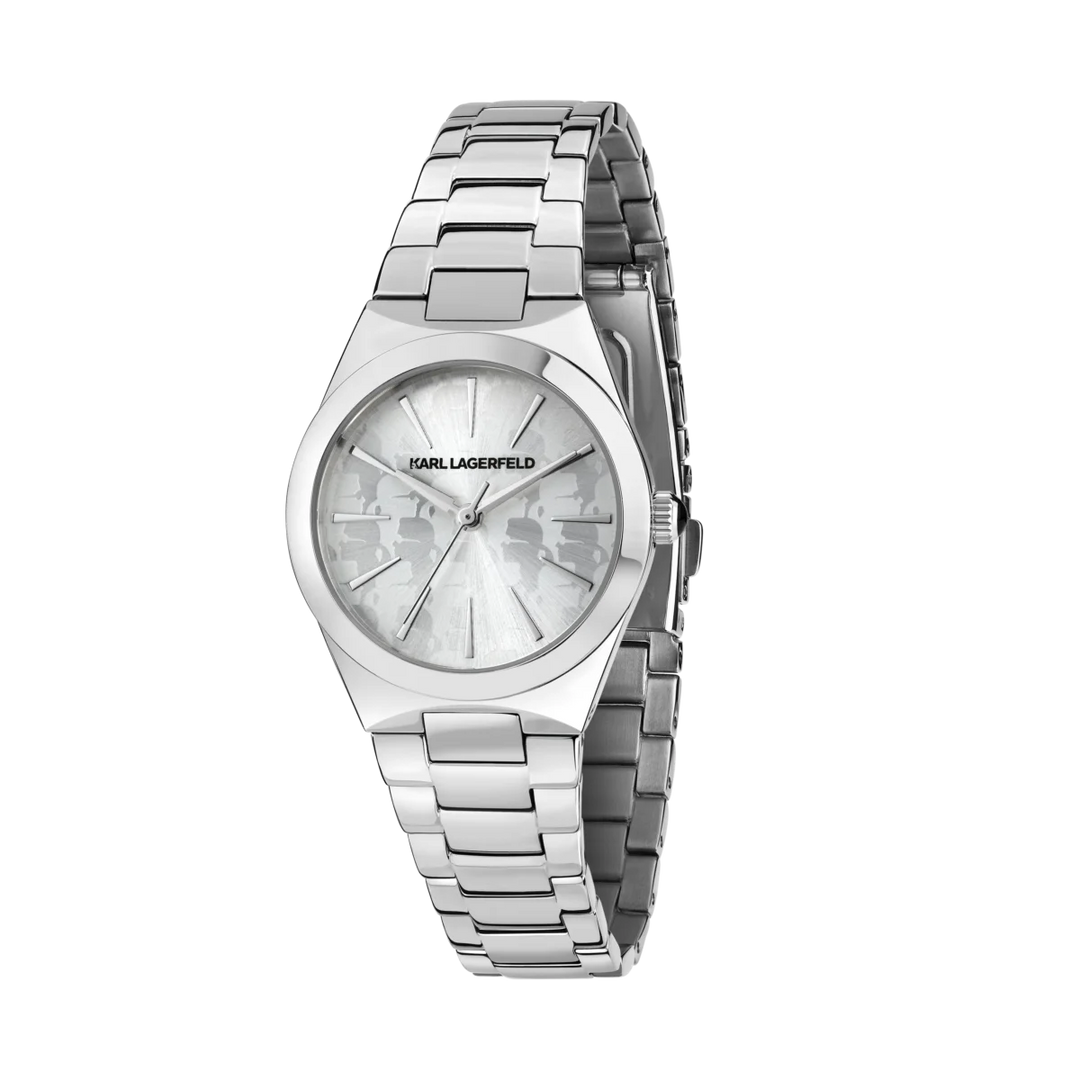 Дамски часовник Karl Lagerfeld Hamburg със сребрист циферблат и стоманена верижка – модел R0553105512
