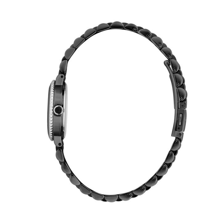 Дамски часовник Karl Lagerfeld Kaiser, черна стоманена верижка и разгъваща се закопчалка с лого – модел R0553104506, изглед отзад
