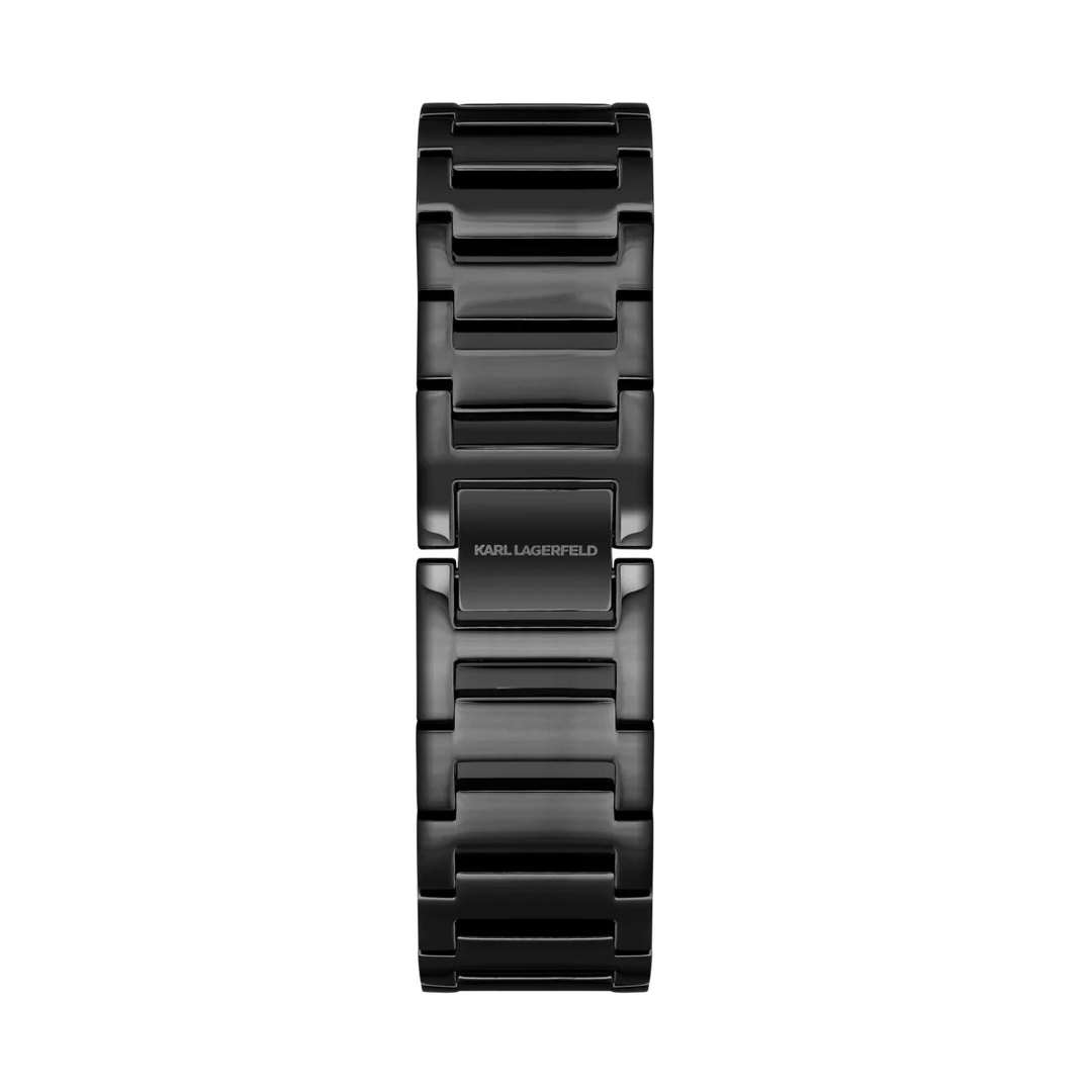 Дамски часовник KARL LAGERFELD Paris, черна стоманена верижка тип гривна с брандирана закопчалка – модел R0553103501