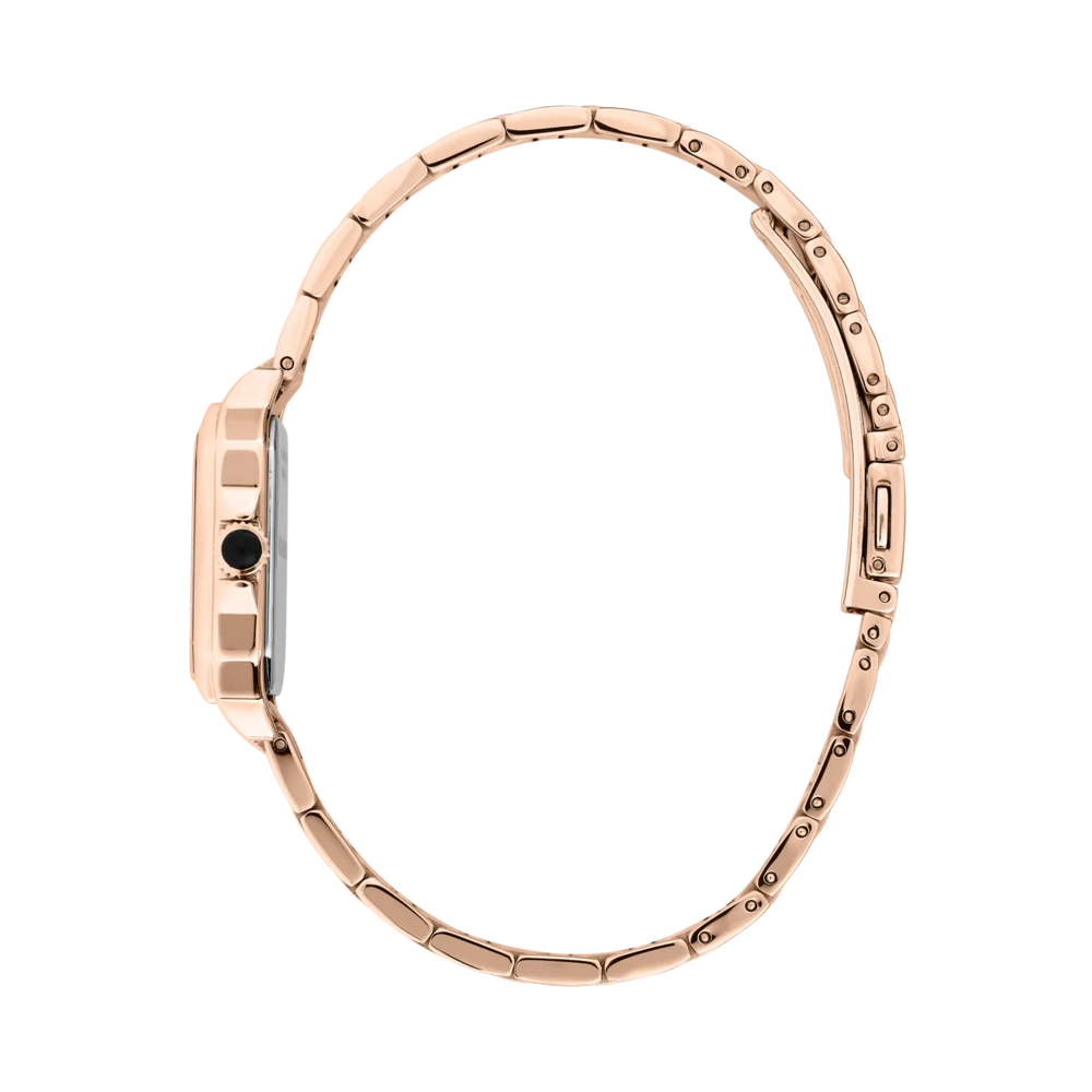 Дамски часовник Karl Lagerfeld Square Classics, страничен профил на квадратния корпус и тънката гривна – модел R0553102509