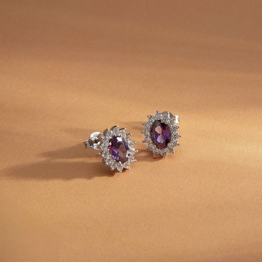 Дамски обеци Morellato Tesori с лилави циркони. SAIW288