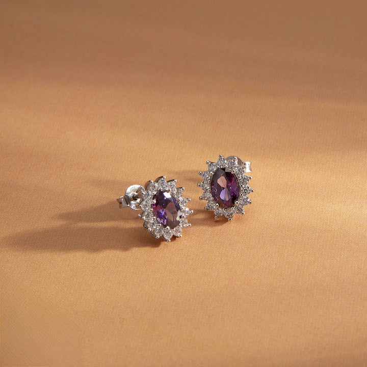 Дамски обеци Morellato Tesori с лилави циркони. SAIW288