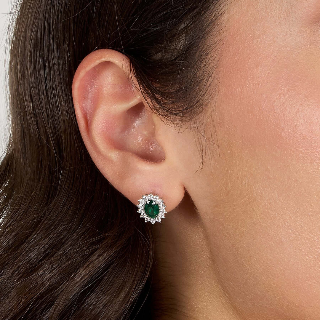 Дамски обеци Morellato Tesori SAIW286 със зелени циркони.