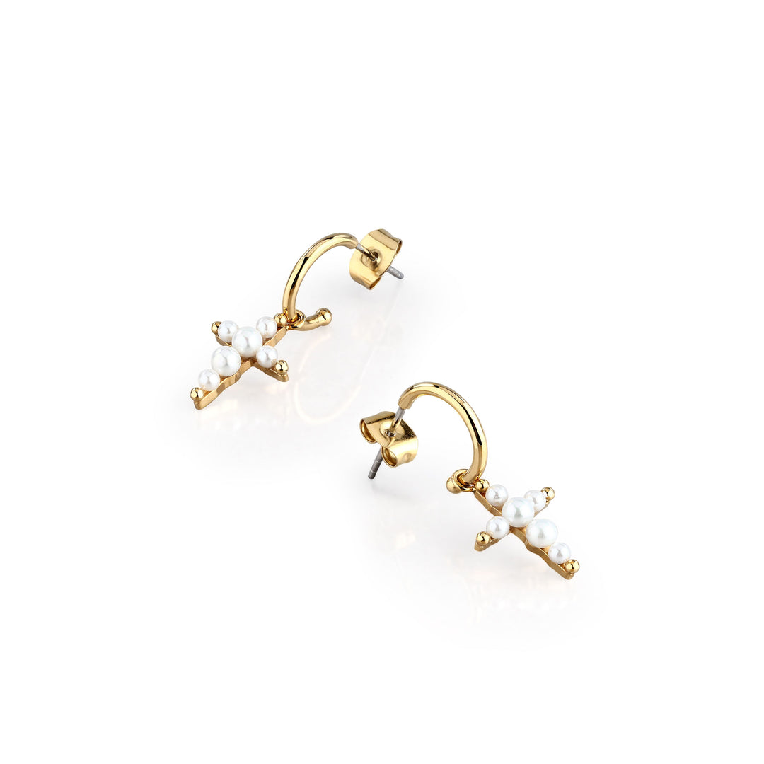 Дамски обеци от стомана с перли. J19AWC24